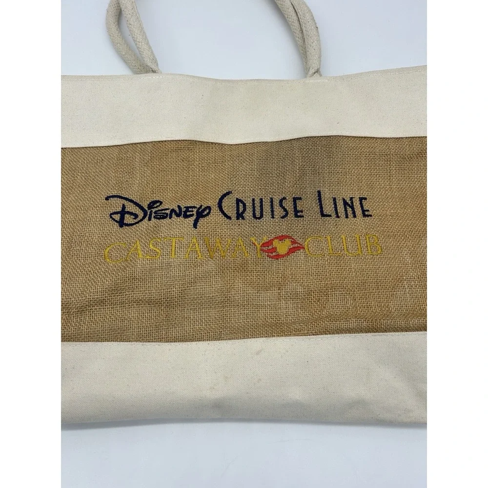 Disney Cruise Line Castaway Club Canvas Burlap Beach Tote Bag weekender